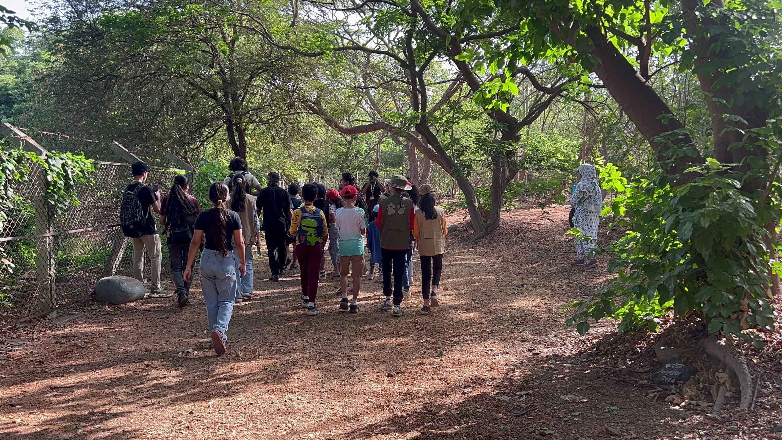 Young kids on a nature trail with BNHS