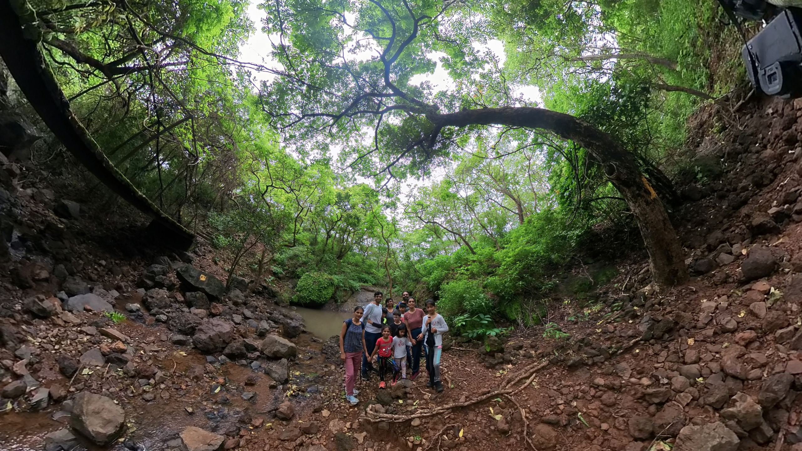 Kids and adult on a nature train at CEC BNHS